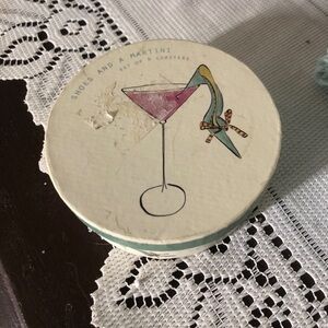Lolita Shoes and Martini Coaster Set - Pink and Cream